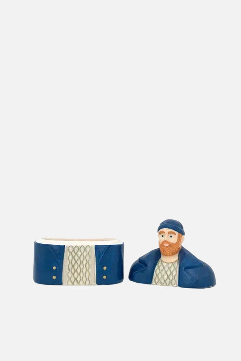 Stoneware Box With Nautical Motif