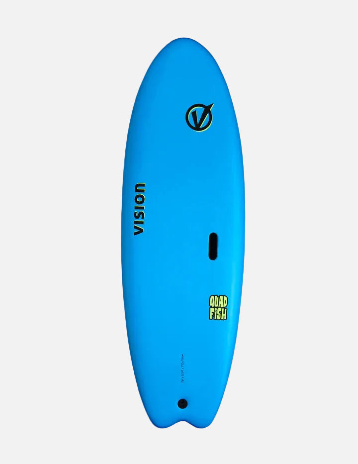 Vision Surfboard Hand Shape Quad Fish Cyan