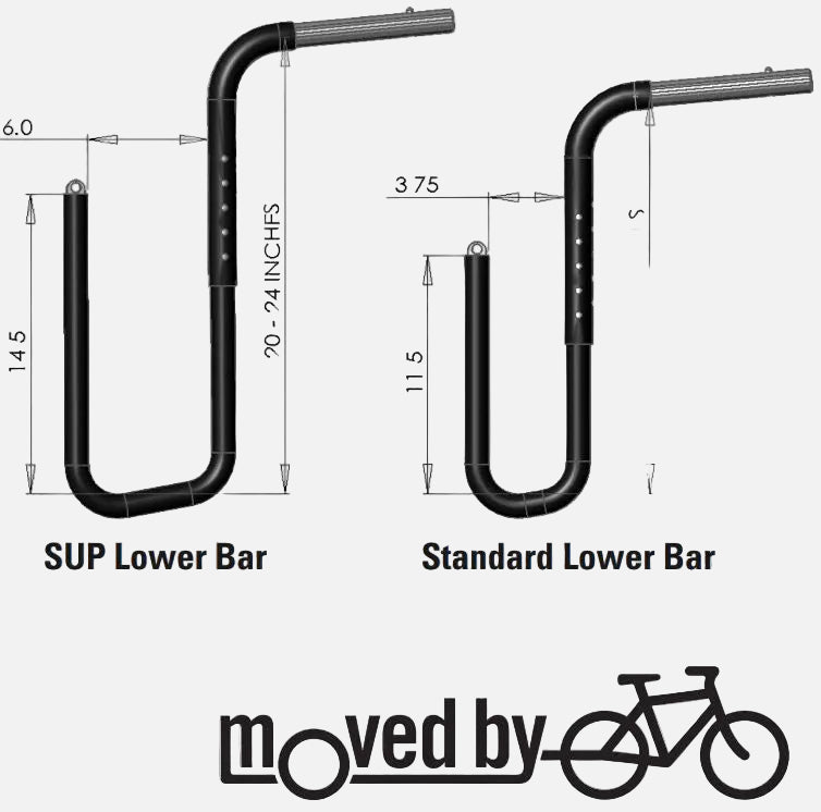 Moved by bikes SUP Lower Bar Set : 1 SUP or 2 SURFBOARDS