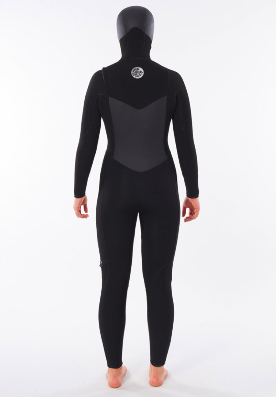 RIPCURL FBOMB 6/4 HOODED BLACK WMS
