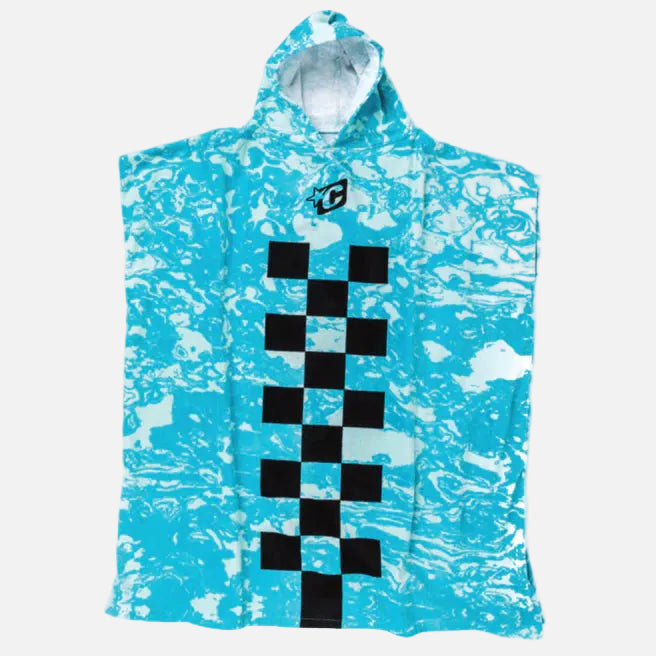 Creatures Chex Poncho - Fluro Blue Chex