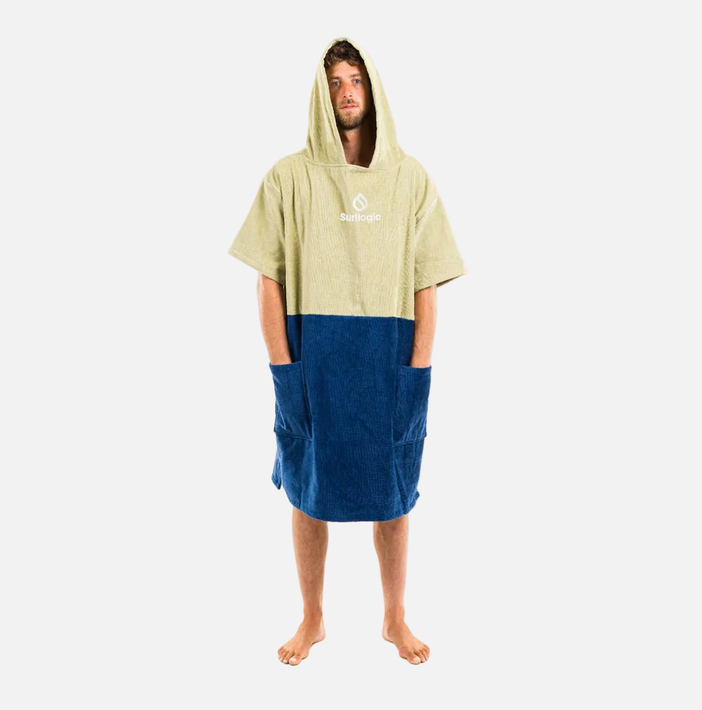 Poncho navy & beige