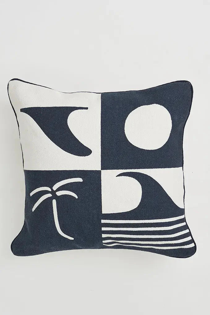 Surfing' cotton cushion
