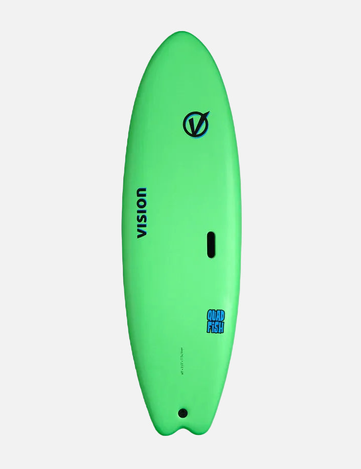 Vision Surfboard Hand Shape Quad Fish Cyan