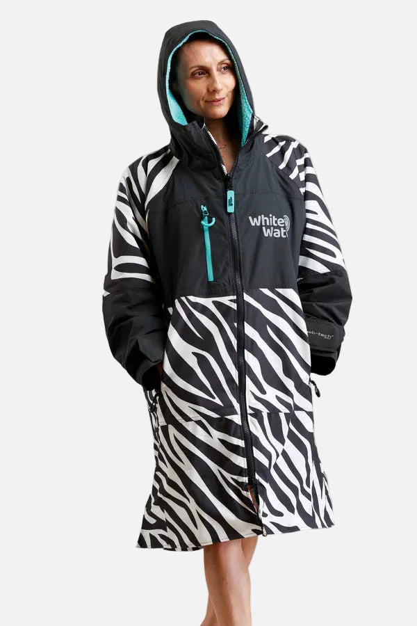 Zebra Print/ Blue Lining